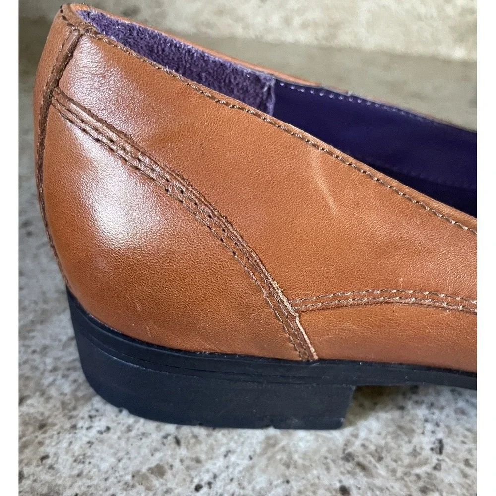 Hotter Comfort Concept Tassel Shoes Loafers Brown Leather Women's Size 7